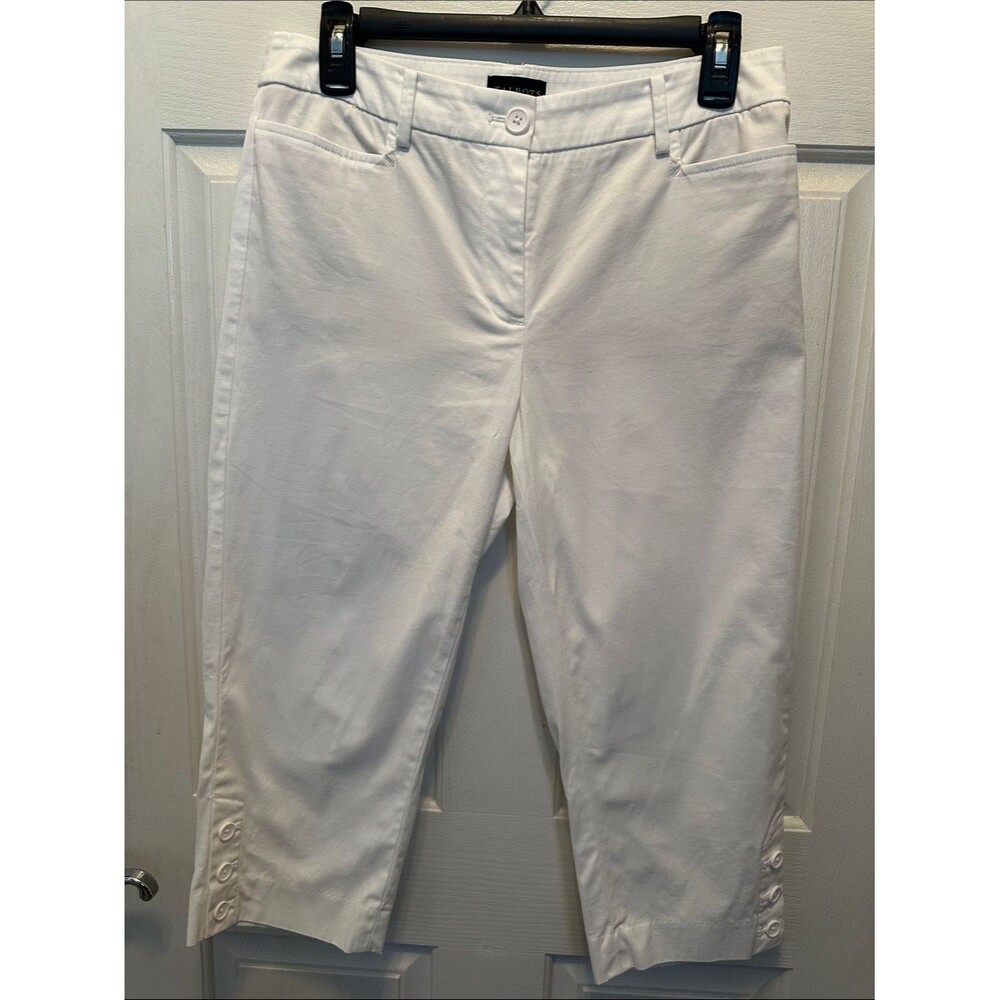Talbots White Capri Pants Perfect Skimmer Size 6P Summer Vacation Travel Chic